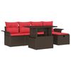 vidaXL Havesofa S&aelig;t 6 stk. Brun polyrattan