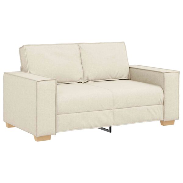vidaXL Sofa 2 pcs Beige 220 x 80 x 84 cm Linned-blandet stof