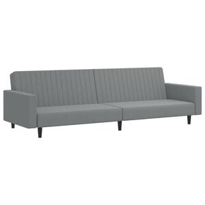 vidaXL 2-personers sovesofa fl&oslash;jl lysegr&aring;