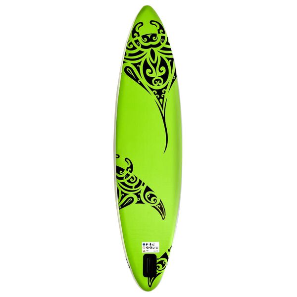 vidaXL oppusteligt paddleboardsæt 366x76x15 cm grøn