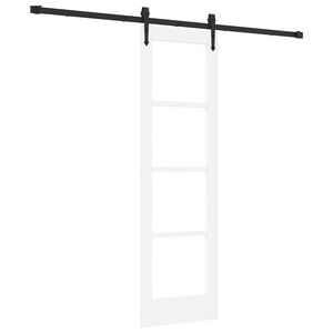 vidaXL Skyded&oslash;r ORKDAL Hvid 61 x 198,5 cm Massivt fyrretr&aelig; og glas