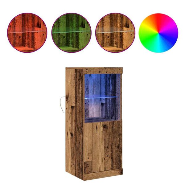 vidaXL LED Sideboard Gammelt tr&aelig; 41 x 37 x 100 cm Konstrueret tr&aelig;