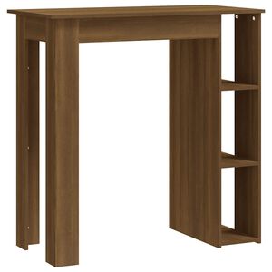 vidaXL barbord m. hylde 102x50x103,5 cm konstrueret tr&aelig; brunt eg