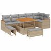 vidaXL Havesofa S&aelig;t 9 stk. Beige polyrattan