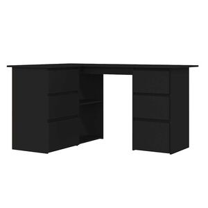 vidaXL skrivebord til hj&oslash;rne 145x100x76 cm konstrueret tr&aelig; sort