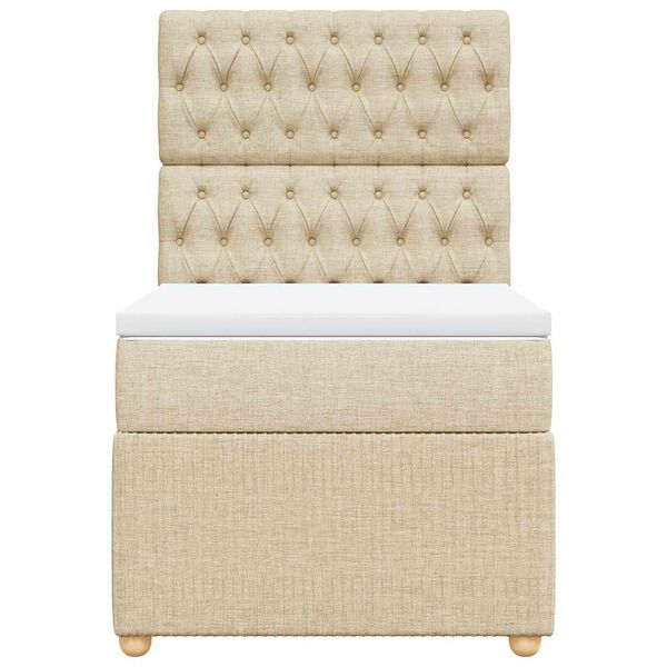 vidaXL kontinentalseng med madras 80x200 cm stof cremefarvet