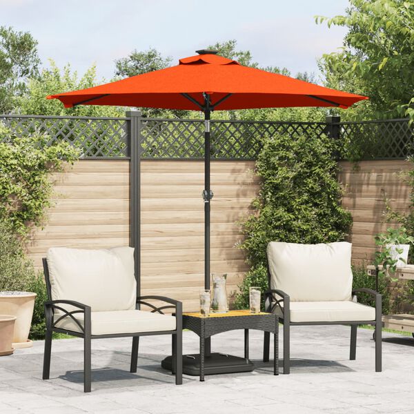 vidaXL parasol med st&aring;lstang 225x225x212 cm terracotta