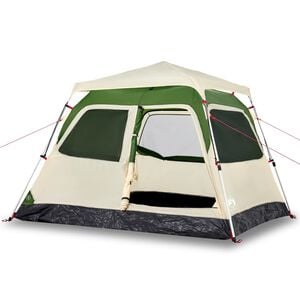 vidaXL 4-personers campingtelt quick-release gr&oslash;n