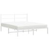 vidaXL sengeramme med sengegavl 160x200 cm metal hvid