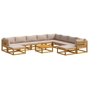 vidaXL Sofa S&aelig;t 11 stk. Naturfarvet Massivt Akacietr&aelig;