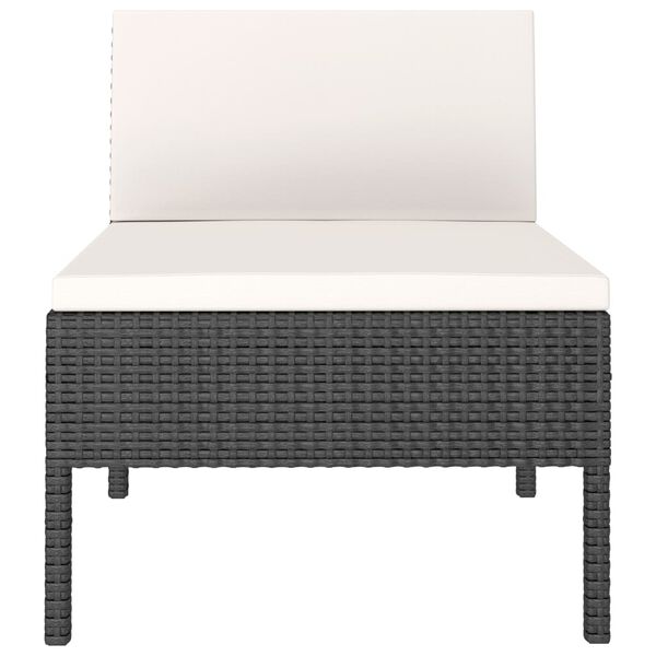 vidaXL havestole 3 stk. med hynder polyrattan sort