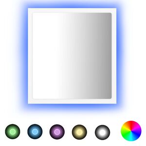 vidaXL badev&aelig;relsesspejl med LED-lys 40x8,5x37 cm akryl hvid