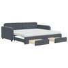 vidaXL daybed med udtr&aelig;k og skuffer 90x190 cm velour m&oslash;rkegr&aring;