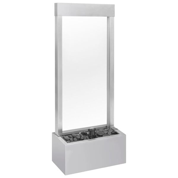 vidaXL havespringvand 39x22x108,5 cm rustfrit st&aring;l s&oslash;lvfarvet