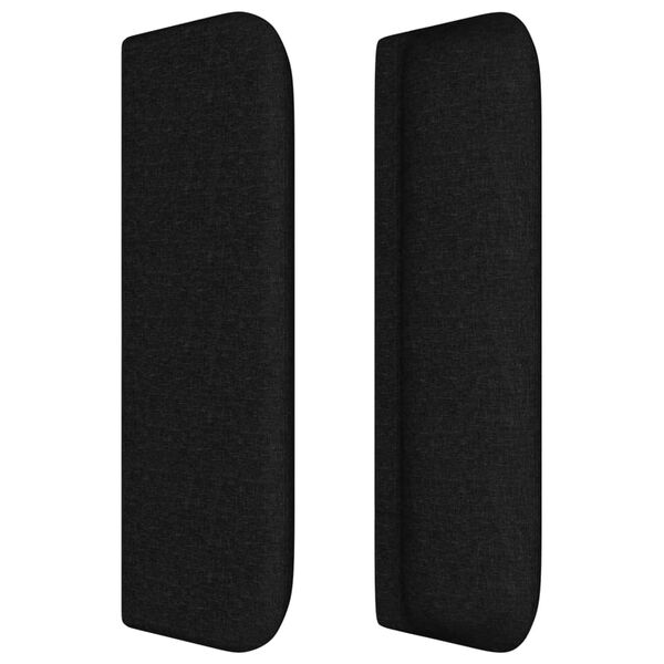 vidaXL sengegavl med kanter 83x16x78/128 cm stof sort
