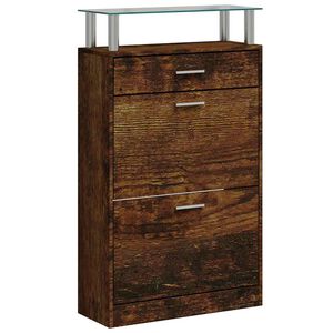 vidaXL skoskab 63x24x104 cm konstrueret tr&aelig; r&oslash;get egetr&aelig;sfarve