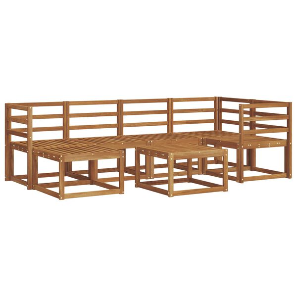 vidaXL Udend&oslash;rs sofagruppe med pude 7 pcs Naturlig og Lys Gr&aring;