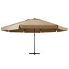 vidaXL haveparasol med aluminiumstang 600 cm gråbrun
