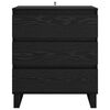 vidaXL Sideboard med skuffe Sort eg 60 x 35 x 70 cm Konstrueret tr&aelig;