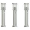 vidaXL udend&oslash;rs standerlamper 3 stk. sensor 60 cm rustfrit st&aring;l s&oslash;lv