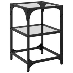 vidaXL sofabord med transparent glastop 30x30x45 cm st&aring;l
