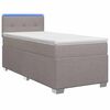 vidaXL Box Spring Seng med Madras og LED Gr&aring;brun 80 x 200 cm Stof
