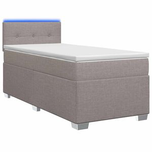 vidaXL Box Spring Seng med Madras og LED Gr&aring;brun 80 x 200 cm Stof