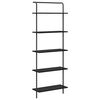 vidaXL Bogreol 5 niveauer 60 x 24 x 168 cm Konstrueret tr&aelig; Sort eg