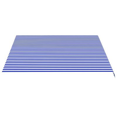 vidaXL udskiftningsdug til markise 4x3,5 m blå og hvid
