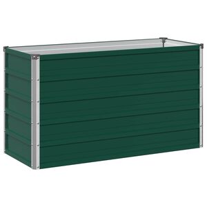 vidaXL H&aelig;vet Havebed Gr&oslash;n 100 x 40 x 55 cm koldvalset st&aring;l