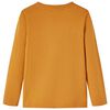 Langærmet T-shirt til børn str. 92 okkergul