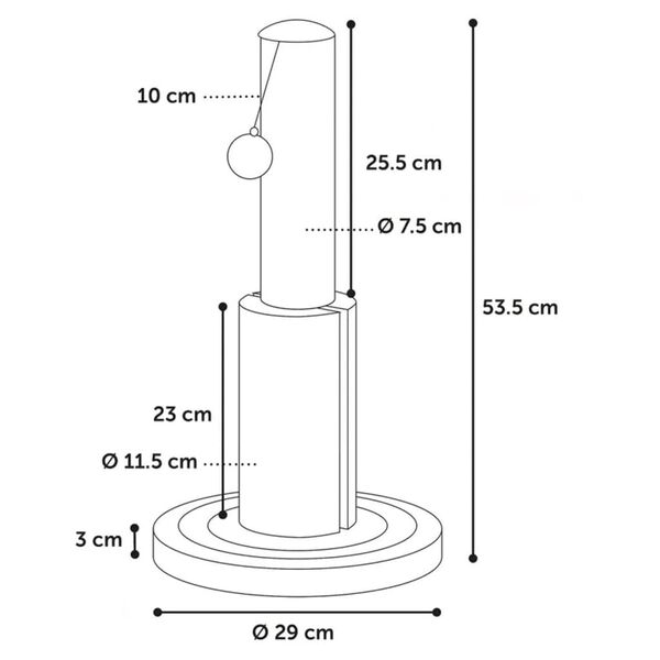 FLAMINGO kradsetr&aelig; Ayla 29x29x53,5 cm cremefarvet