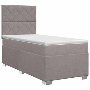 vidaXL Boxmadras med topmadras med hovedg&aelig;rde Gr&aring;brun 80 x 200 cm Stof