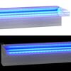 vidaXL vandfald med LED'er og RGB-farver 108 cm rustfrit st&aring;l