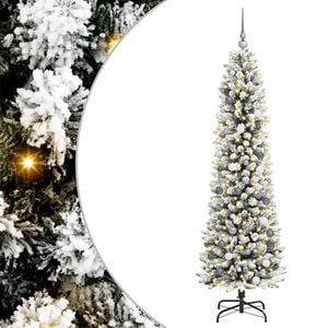 vidaXL Kunstigt juletr&aelig; Hvid 210 cm PVC og metal og plast