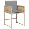 vidaXL havestole 4 stk. med hynder polyrattan blandet beige
