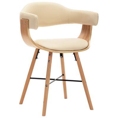 vidaXL spisebordsstole 6 stk. kunstlæder og bøjet træ cremefarvet
