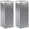 vidaXL Planteholder 2 pcs S&oslash;lv 30 x 30 x 80 cm Rustfrit st&aring;l