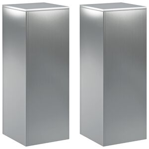 vidaXL Planteholder 2 pcs S&oslash;lv 30 x 30 x 80 cm Rustfrit st&aring;l
