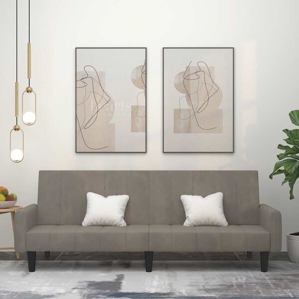 vidaXL 2-personers sovesofa fløjl lysegrå