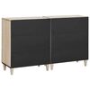 vidaXL Sideboard 2 pcs Hvid 60 x 33 x 75 cm Massivt mangotr&aelig;