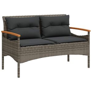 vidaXL haveb&aelig;nk med hynder 116x62,5x74 cm polyrattan gr&aring;