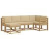 vidaXL Udend&oslash;rs sofagruppe med pude 6 pcs Hvid og Beige Polyester