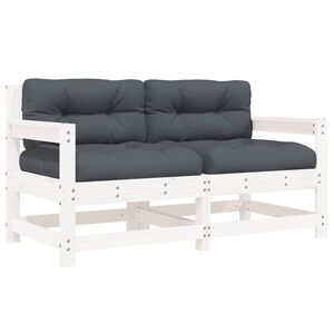 vidaXL havestole med hynder 2 stk. massivt fyrretr&aelig; hvid