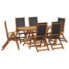 vidaXL udend&oslash;rs spisebordss&aelig;t 7 dele massivt akacietr&aelig;