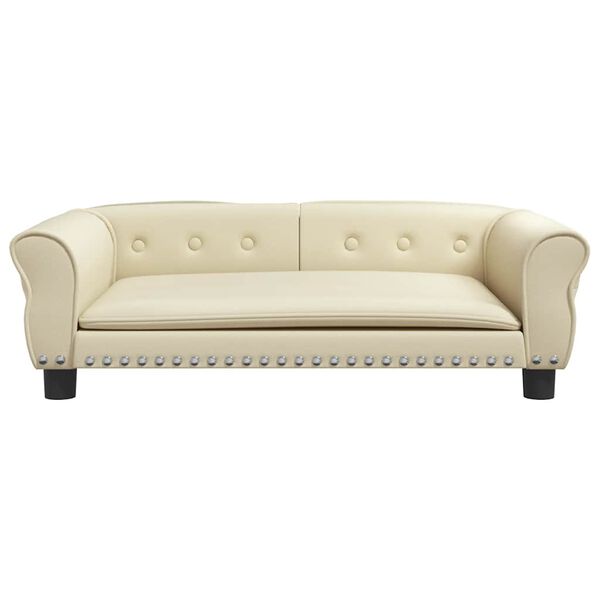 vidaXL hundeseng 95x55x30 cm kunstl&aelig;der cremefarvet