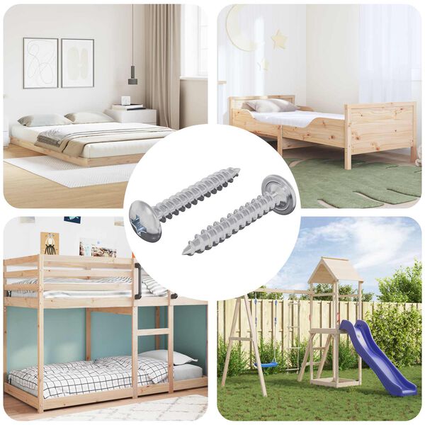 vidaXL Tr&aelig;skruer 2 pcs S&oslash;lv M4 x 25 mm St&aring;l