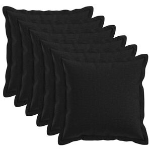 vidaXL Pudebetr&aelig;k 6 stk. HOUTEN Sort 40 x 40 cm Faux Linned