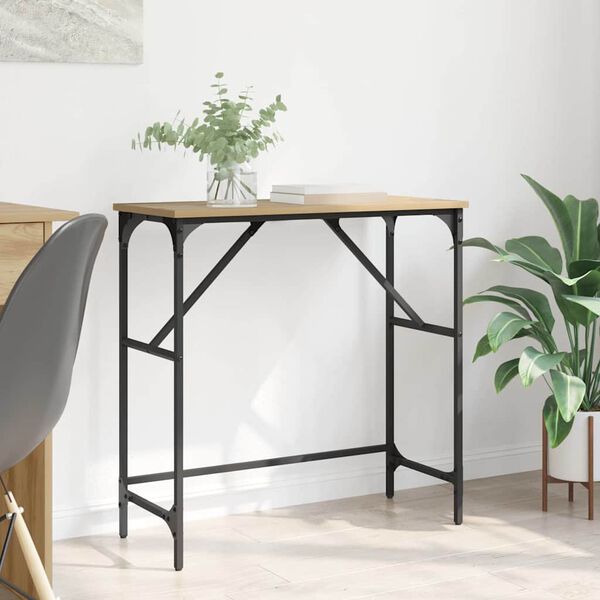 vidaXL Konsolbord Artisan Egetræ 75 x 32 x 75 cm Konstrueret træ