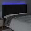 vidaXL sengegavl med LED-lys 163x16x118/128 cm fl&oslash;jl sort